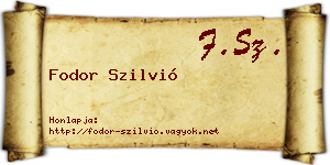 Fodor Szilvió névjegykártya