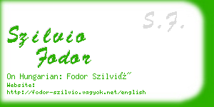szilvio fodor business card